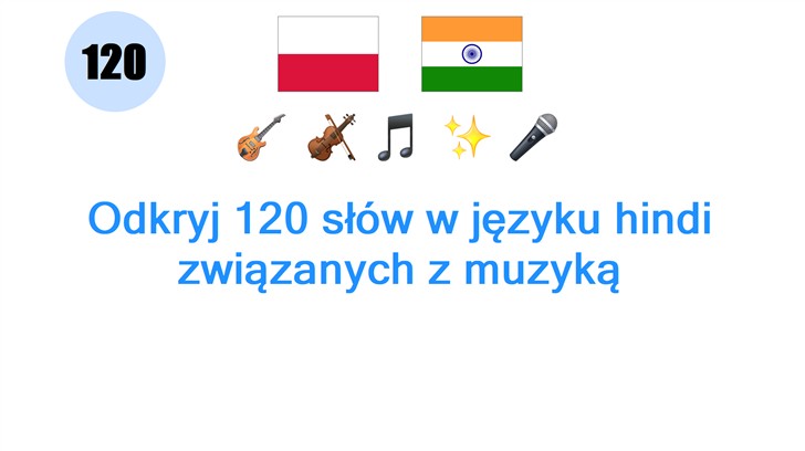 Odkryj 120 słów w języku hindi związanych z muzyką